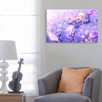 Violet evergarden anime Poster Înrămat Canvas Wall Art Decor printuri camera de Camin de Casa dormitor Cadru de Lemn decor Pictura