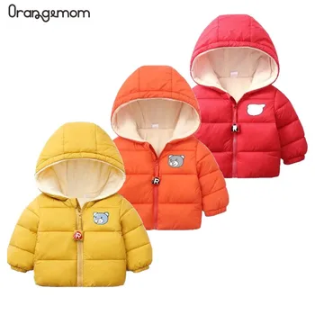 2020 Jachete de Iarnă Fete Baieti Rață în Jos Jachete Solid Catifea Îngroșat Maneca Lunga Cu Gluga pentru Copii Imbracaminte Pentru 2-6Y