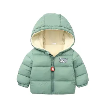 2020 Jachete de Iarnă Fete Baieti Rață în Jos Jachete Solid Catifea Îngroșat Maneca Lunga Cu Gluga pentru Copii Imbracaminte Pentru 2-6Y