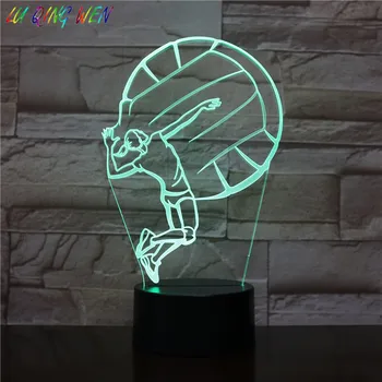 Copii Lumina de Noapte Led Lampa 3d Sport Femei Jucător de Volei de Acțiune Figura Fată Dormitor de Masă Decorativă Lampa de Noapte pentru Copii