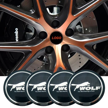 Pentru Ford Wolf Racing Wheel Autocolante pentru Focus 2 3 Mondeo Mustang Fiesta Marginea Gamă Ecosport 4buc Hub Centru Emblema Capace