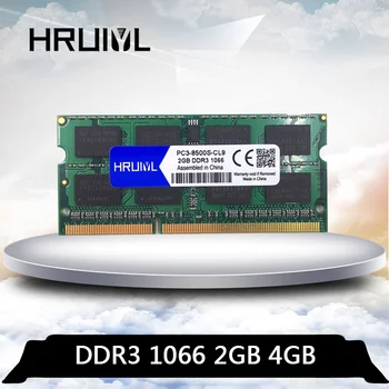 HRUIYL PC3-8500S 4GB DDR3 2GB 1066 Mhz 1066MHZ PC3 8500 DDR3 2G 4G so-DIMM Memoria Notebook RAM 204 Pin 1.5 V Memorie Laptop
