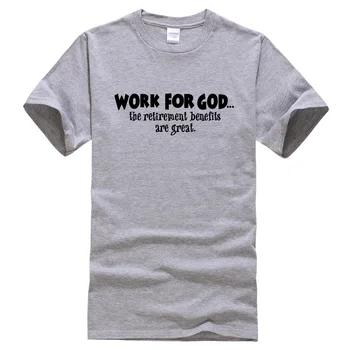 Lucra Pentru Dumnezeu scrisoarea imprimate 2019 vara T-shirt din bumbac tricou maneca scurta barbati de moda casual sportwear Hip Hop de top tee