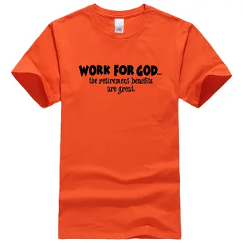 Lucra Pentru Dumnezeu scrisoarea imprimate 2019 vara T-shirt din bumbac tricou maneca scurta barbati de moda casual sportwear Hip Hop de top tee
