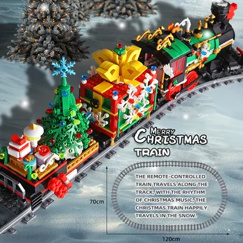 Orașul Creator Tren Tehnice Set de Cale Ferată Blocuri Jucarii pentru Copii Mucegai Regele 12012 Tren de Crăciun Trenuri Cadouri