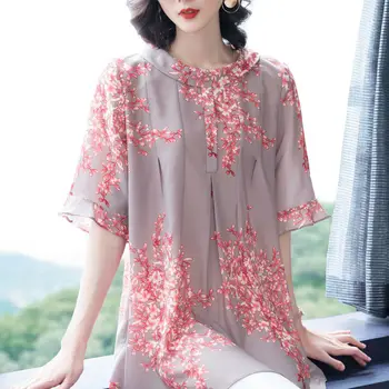 2020 Vara Noi de Mijloc Aaged de Moda pentru Femei pe Jumătate Maneca Slim Casual Bluza Bluze Femei Vrac Șifon Plus Dimensiune 4xl Tricou W65