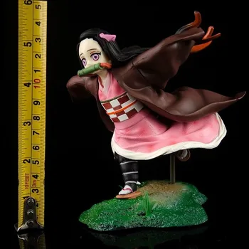 NOUL Anime Demon Slayer Kimetsu Nu Yaiba GK Kamado Nezuko rula Scena PVC figurina de Colectie Model de Papusa Jucării Cadou 13cm