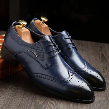 2019 Noua Moda pentru Bărbați de Afaceri Formal Pantofi de Înaltă Calitate a Subliniat Pantofi Rochie Marime Mare 37-48 Oxfords Rochie din Piele Pantofi pentru Bărbați