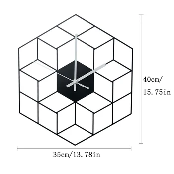 35 X 40cm Creative Fier Cub Ceas de Perete cu Baterie Tăcut Ceasuri de Perete New Sosire Ceas Agățat Decor Acasă - Negru