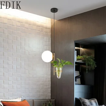 Nordic Simplu Agățat de Plante de Lumină Moderne Pandantiv de Sticlă Lămpi pentru Camera de zi Dormitor Bar, Restaurant Interior Loft Decor Iluminat