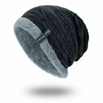 Coral Fleece Pălărie De Iarnă Căciuli Mens Pălărie Eșarfă Cald, Respirabil Lână Pălărie Tricotate Pentru Baieti Scrisoare Straturi Duble Capac