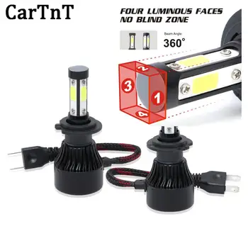 CarTnT 2 buc LED H4 H7 H8 H13 5202 9005 9006 H8 9012 9004 HB3 HB4 9007 H11 LED-uri Auto Faruri Becuri de 12V 8000LM 6500K Auto Lampă cu LED-uri