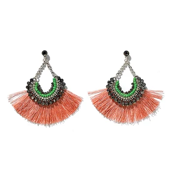 Docona la Modă Alb Stras Roz Tassel Cercei pentru Femei Fashion Verde cu Margele Cercei Brincos Accesorii Bijuterii 14813