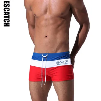Escatch Hot Costume de baie Bărbați Respirabil pentru Bărbați Costume de baie Înot Trunchiuri de Boxer Boxeri ' Sunga Costume de Înot Maillot De Bain pantaloni Scurți de Plajă