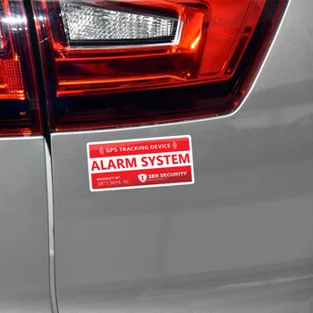 Aliauto Atenție Autocolant Auto GPS Sistem de Alarma patratele Rosii Inteligent PVC Creativewaterproof Anti-uv,11 cm*6cm