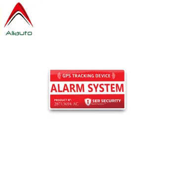 Aliauto Atenție Autocolant Auto GPS Sistem de Alarma patratele Rosii Inteligent PVC Creativewaterproof Anti-uv,11 cm*6cm