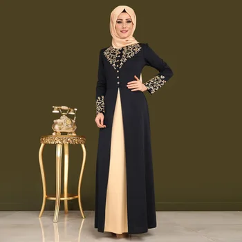 Elegant Musulman Abaya Imprimare Rochie Maxi Adult frige Halat Musulmane turce Dubai Moda Haine Islamice Serviciu de Închinare