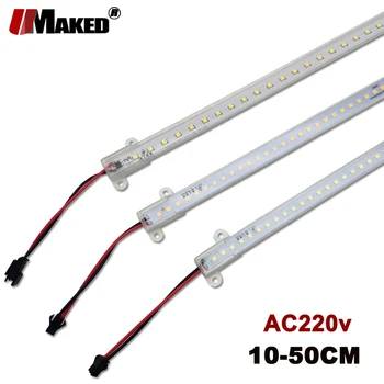 5 buc LED-uri de Lumină Bar AC220v Mare Luminoase 4W 5W 8W SMD2835 LED-uri Benzi Rigide din PVC cu Capac 10 20 30 50cm Fluorescente LED Tube lumini