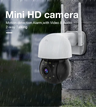 WIFI IP Camera HD 1080P în aer liber de Securitate aparat de Fotografiat PTZ zoom 4x Infraroșu 8 Lumini de Noapte viziune Emisfera Camera CCTV Audio cu Două căi