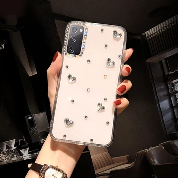 Transparent Silicon Moale Dragoste Diamond Caz de Telefon Pentru Samsung Galaxy S30 S20 S21 Ultra FE S10 5G Lite A91 S9 S8 S7 S6 Edge Plus