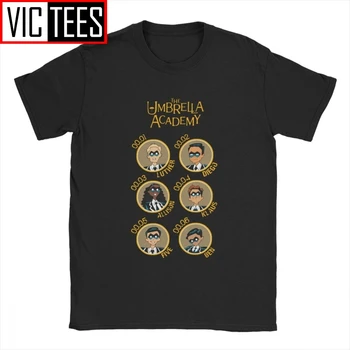 Bărbați T-Shirt Umbrela Academia Toate Personajele De Desene Animate Umor Bumbac Tricouri Cha Diego Comic Tricou Crewneck Topuri Imprimate