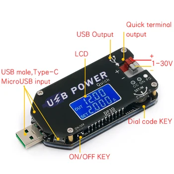 Digital USB Reglabil Modul de Alimentare cu Tensiune Constantă de Curent Constant QC2.0 3.0 Pas Impuls Modulul Ventilator Guvernatorul 2A 15W