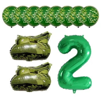 1set de 12 țoli Camuflaj latex, baloane Temă Militară Luptător Rezervor de Poliție Jucărie Folie Mingea Albastru Verde Tipărite Ballon Decor Petrecere