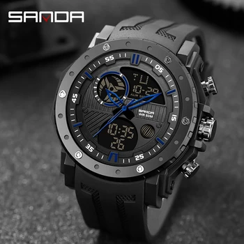 SANDA Brand G Stil Bărbați Ceas Digital Șoc Militare Ceasuri Sport de Moda Electronice Impermeabil Ceas de mana Barbati 2020 Relogios