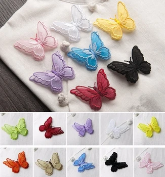 10buc/lot 3D dublu strat fluture brodat dantela aplicatiile aplicat haine patch-uri adezive