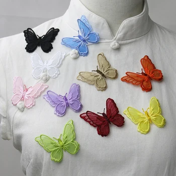 10buc/lot 3D dublu strat fluture brodat dantela aplicatiile aplicat haine patch-uri adezive
