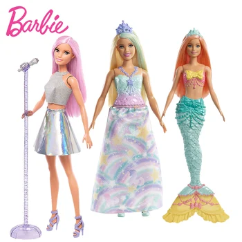 Original Copil Barbie Papusi Sirena Printesa Rock Stele de Moda Cadou Fata Bonecas Copii Jucarii pentru copii Fete