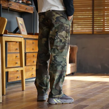Vara Oamenii Armata Camuflaj Pantaloni De Moda De Marfă Militar American Largi Picior De Mari Dimensiuni Pantaloni Largi De Sex Masculin Epocă Pantaloni Casual