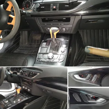 Pentru Audi A7 2011-2018 Interior Panou de Control Central Mânerul Ușii 3D/5D Fibra de Carbon Autocolante, Decalcomanii Auto styling Dotari