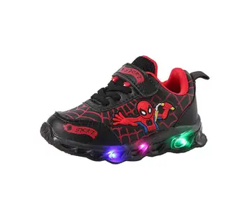 Desene animate Disney Baieti Spiderman Pantofi Copil Luminos Adidași de Brand Plasă de încălțăminte Copii LED Intermitent Pantofi pentru Copii Pantofi Casual