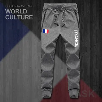 Franța, Republica franceză FRA mens pantaloni joggers salopeta pantaloni de trening urmări sudoare de fitness fleece tactice casual națiunii NOU