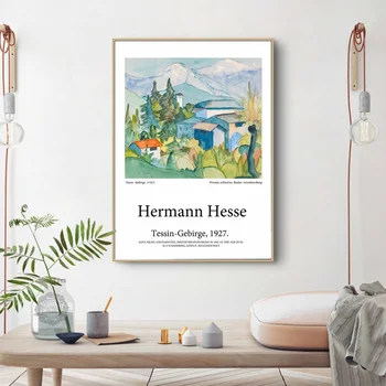 Hermann Hesse Tessin Gebirge Panza Tablou Peisaj Poster Pop Art Print Decor Perete Imagine pentru Camera de zi Decor Acasă