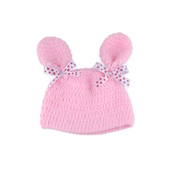 Tricotate Iepure Roz Pălării pentru Copii și Scutece Set Croșetat Foto Nou-născuți Recuzită Handmade Fete Stabilită de Îmbrăcăminte pentru Sugari sedinta Foto