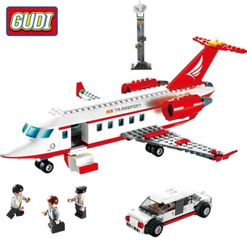 GUDI Aeroportul Internațional din Orașul de Aviație Aeronave VIP Blocuri Set de Cărămizi Model pentru Copii Jucarii Cadou Creator Compatibil