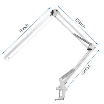 Aliaj de aluminiu Pliere Clip-on USB LED Masă Lampă cu Braț Lung Touch Control Estompat Lampă de Birou de Protecție a Ochilor Lumină Masă