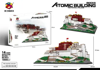 10000pcs+ PZX9922 Palatul Potala Blocuri China, Tibet Celebru Arhitectura Micro Caramida Diamond Block Jucarii Pentru Copii