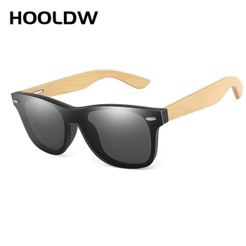 HOOLDW Clasic din Lemn Bărbați ochelari de Soare pentru Femei Brand Design Bambus ochelari de Soare Piața Lemn Ochelari de Călătorie Ochelari de cal Nuante Oculos de sol