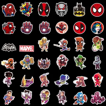 100BUC Disney, Marvel Spiderman Deadpool desene animate Autocolant Avengers Super-Erou Autocolante Doodle Jucarii Pentru copii