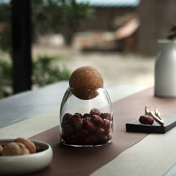 500ML Balon de Sticlă Rezervor de Sigilat Cutii Fructe Uscate, Cereale Transparent, Cutii de Ceai de Depozitare Borcane de Cafea Conține