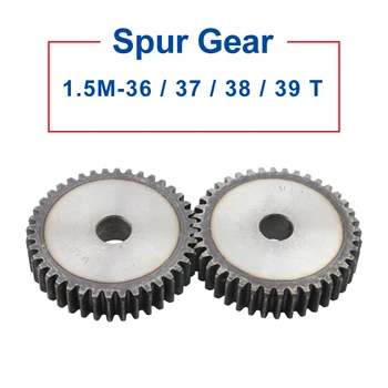1 Bucata 1,5 M Spur Gear 36/37/38/39 Dinți 10/12 mm Procesului Gaura Gear Roată de Oțel Carbon Scăzut Material Plat Viteze Totală Înălțime 15 mm
