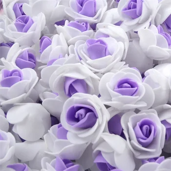 200pcs 3 cm Mini Dublu culoare Artificiala, Spuma Pe Rose Capete de Flori Pentru Decor Nunta DIY Manual Flori False Mingea Ambarcațiuni
