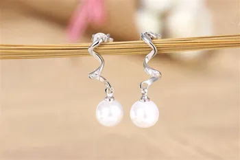 LUKENI Noua Moda Femei Cercei cu Perle Bijuterii Charm de Argint 925 Picătură Cercei Pentru Fata Doamna Accesorii de Petrecere Cadou de Crăciun