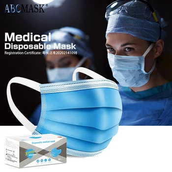 Medicale de Unică folosință Față Măști de Gura Non-Țesute Masti de Fata 3 Straturi de Filtrare Clema Masca Anti-ceață Respirabil Gura Măști
