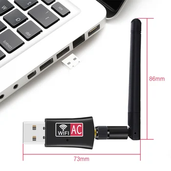 USB Adaptor wireless AC600 Dual Band 600Mbps placa de Retea Receptor WiFi cu Antena Calculator PC placa de Retea Wifi Receptor