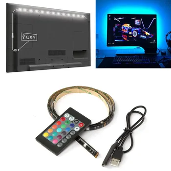 Fierbinte 5V USB LED Strip Lumini TV Spate Lampă Lumină RGB Culoare Schimbare cu Control de la Distanță MVI-ing