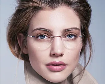 Ultra light Femei personalizate ochelari baza de prescriptie medicala de Aliaj de Titan fără ramă miopie ochelari de Miop cu Ochelari ochelari de citit